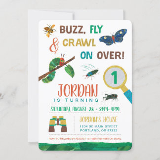 The Very Hungry Caterpillar | Bug First Birthday Invitation