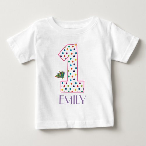 The Very Hungry Caterpillar Butterfly 1st Birthday Baby T_Shirt