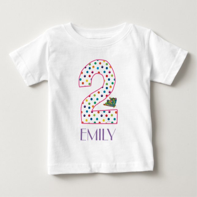 The Very Hungry Caterpillar Butterfly 2nd Birthday Baby T-Shirt (Front)