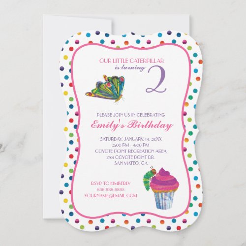 The Very Hungry Caterpillar Butterfly Birthday Invitation
