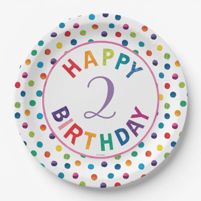 The Very Hungry Caterpillar Butterfly Birthday Paper Plates (Front)