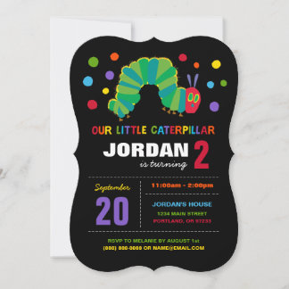 The Very Hungry Caterpillar Chalkboard Birthday Invitation