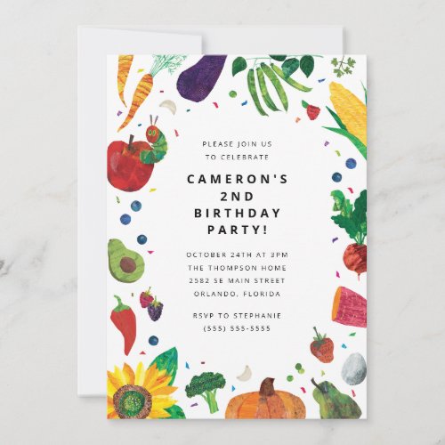 The Very Hungry Caterpillar Fruit Birthday Invitation