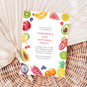 The Very Hungry Caterpillar Fruit Birthday Invitation