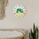 The Very Hungry Caterpillar Good Morning Sunshine Large Clock<br><div class="desc">Brighten your day with the Good Morning Sunshine design, featuring Eric Carle’s iconic The Very Hungry Caterpillar. This cheerful artwork showcases the beloved caterpillar alongside a radiant sun and the heartwarming phrase "Good Morning Sunshine, " all rendered in Eric Carle’s signature hand-painted style. The vibrant colors and whimsical composition evoke...</div>