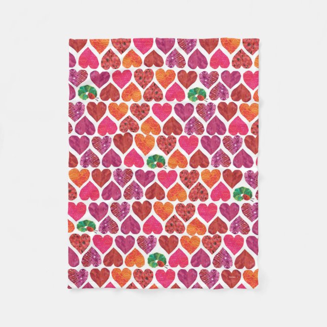 The Very Hungry Caterpillar | Heart Pattern Fleece Blanket (Front)