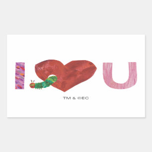 The Very Hungry Caterpillar I Heart You Rectangular Sticker