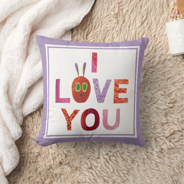The Very Hungry Caterpillar | I Love You Throw Pillow (Blanket)