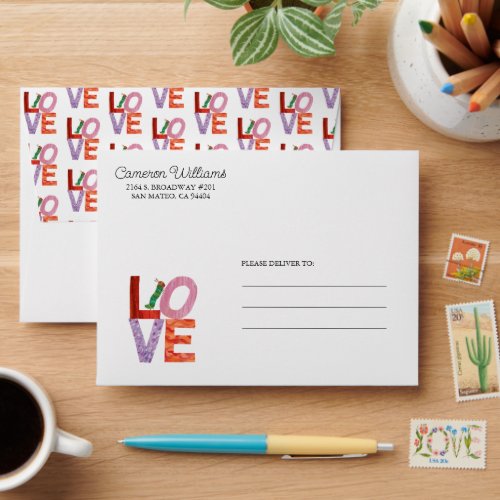 The Very Hungry Caterpillar  LOVE Envelope