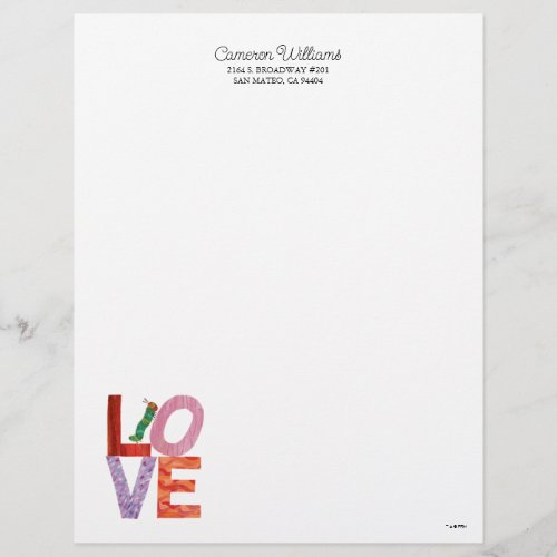 The Very Hungry Caterpillar  LOVE Letterhead