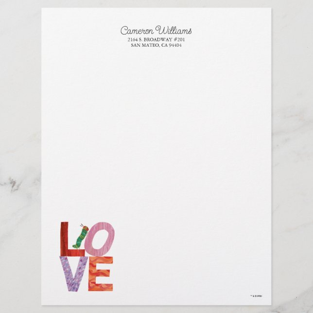The Very Hungry Caterpillar | LOVE Letterhead (Front)