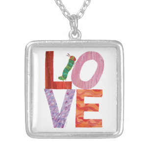 The Very Hungry Caterpillar LOVE Silver Plated Necklace