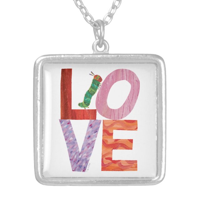 The Very Hungry Caterpillar | LOVE Silver Plated Necklace (Front)