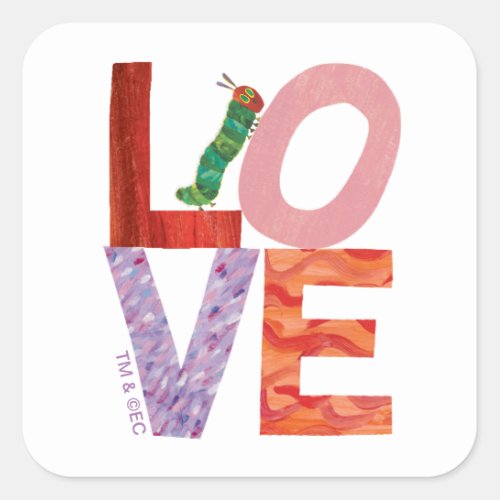 The Very Hungry Caterpillar  LOVE Square Sticker