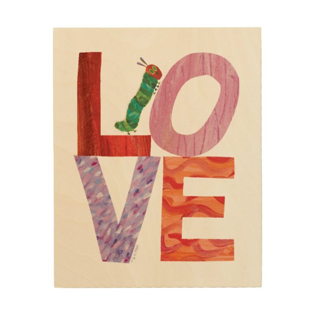 The Very Hungry Caterpillar | LOVE Wood Wall Art (Front)