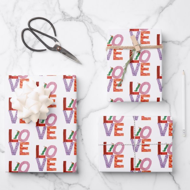 The Very Hungry Caterpillar | LOVE Wrapping Paper Sheets (Front)