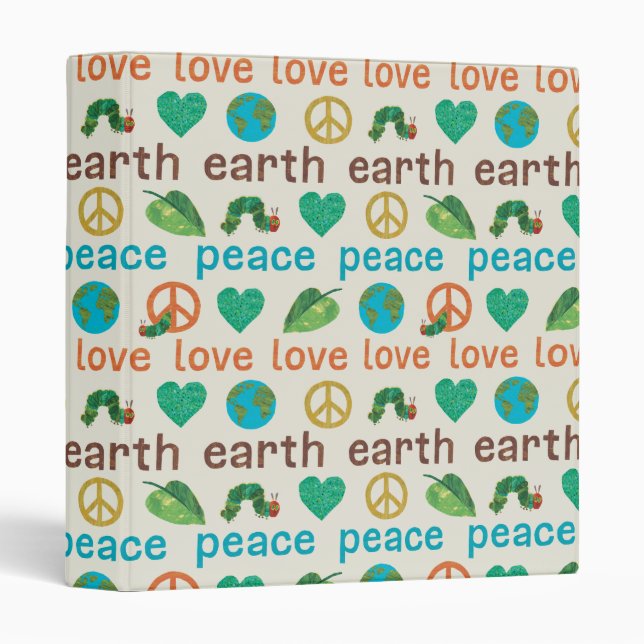 The Very Hungry Caterpillar Peace Love Earth 3 Ring Binder (Front/Spine)