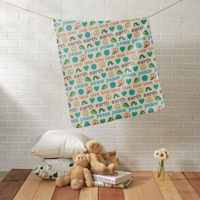 The Very Hungry Caterpillar Peace Love Earth Baby Blanket (In Situ)