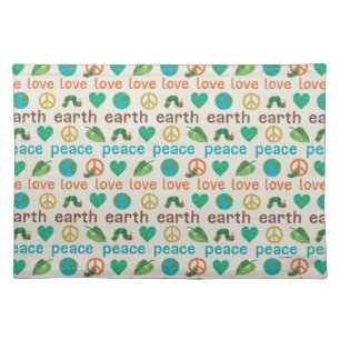 The Very Hungry Caterpillar Peace Love Earth Cloth Placemat