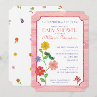 The Very Hungry Caterpillar | Pink Baby Shower Invitation
