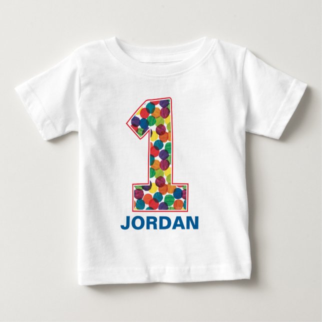 The Very Hungry Caterpillar Polka Dot 1st Birthday Baby T-Shirt (Front)
