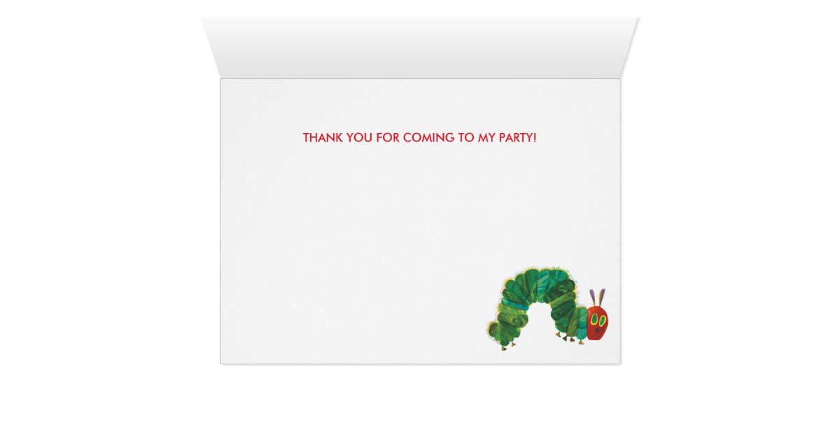 The Very Hungry Caterpillar Thank You Card | Zazzle