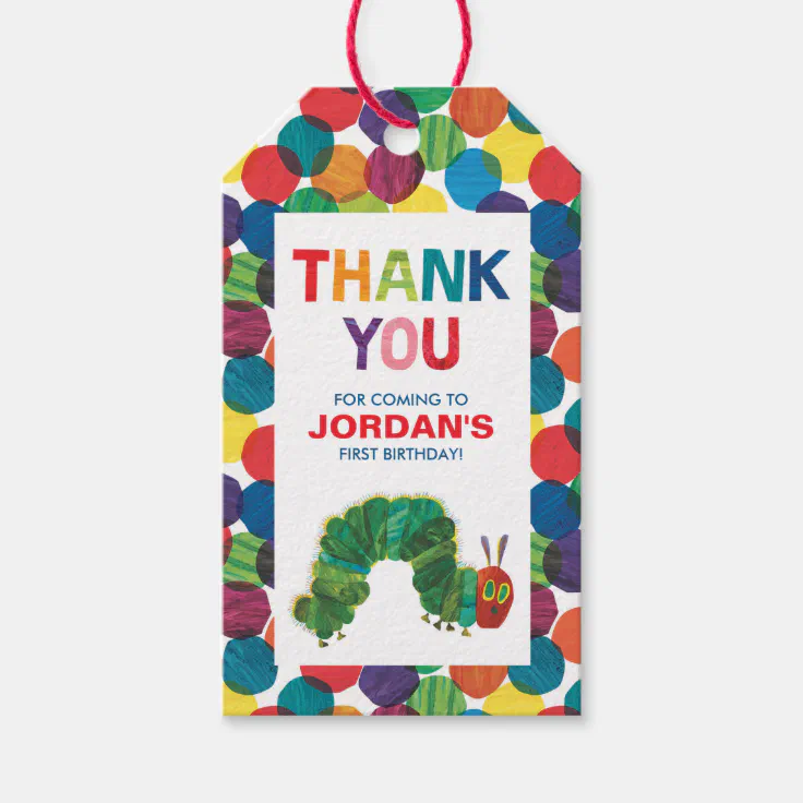 The Very Hungry Caterpillar Thank You Gift Tags | Zazzle