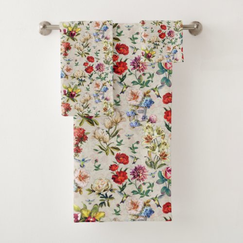 The Victorian_Era  Floral Watercolor Creation Bath Bath Towel Set