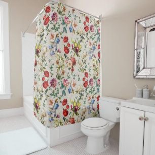 The Victorian-Era Floral Watercolor Creation Show Shower Curtain