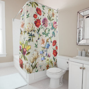 The Victorian-Era Floral Watercolor Creation Shower Curtain
