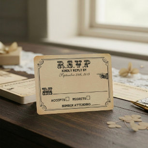 The Victorian Steampunk Wedding Collection RSVP Card