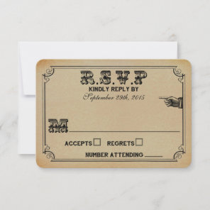 The Victorian Steampunk Wedding Collection RSVP Card