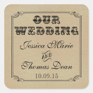 The Victorian Steampunk Wedding Collection Square Sticker