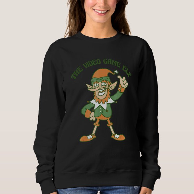 The Video Game Elf Cute Ugly Christmas Sweater (Front)