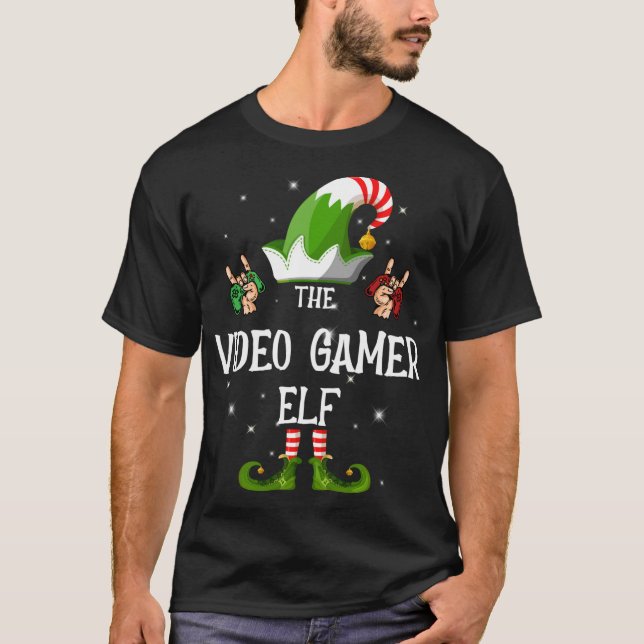The Video Gamer Elf Family Matching Christmas T-Shirt (Front)
