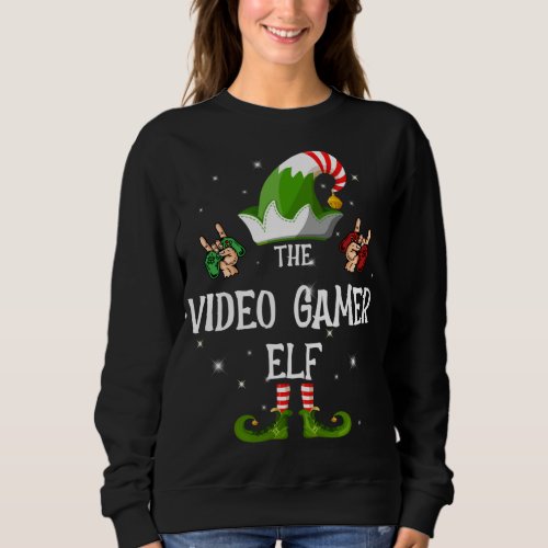 The Video Gamer Elf Family Matching Group Christma Sweatshirt