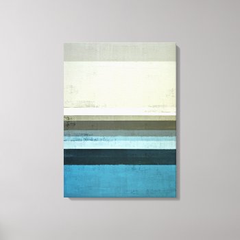 'the View' Blue And Grey Abstract Art Canvas Print by T30Gallery at Zazzle