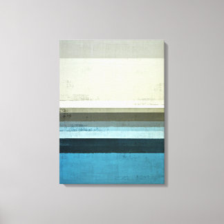 'The View' Blue and Grey Abstract Art Canvas Print