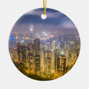 The view of Hong Kong from The Peak Ceramic Ornament