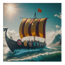 The Viking Longship Cuts Through the Waves