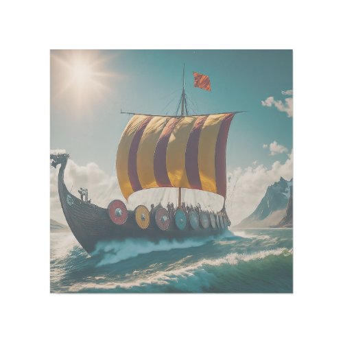 The Viking Longship Cuts Through the Waves Gallery Wrap