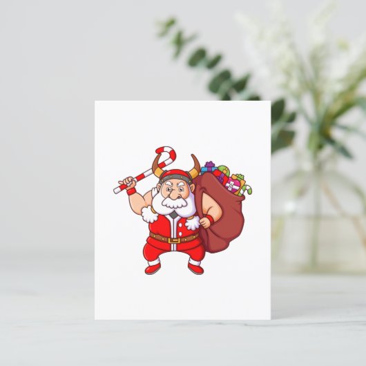 the viking santa claus is holding the candy cane a (Standing Front)