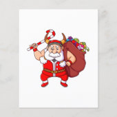the viking santa claus is holding the candy cane a (Back)