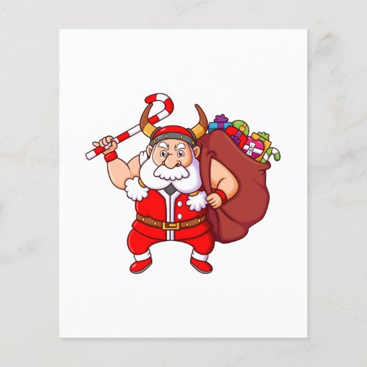 the viking santa claus is holding the candy cane a (Back)