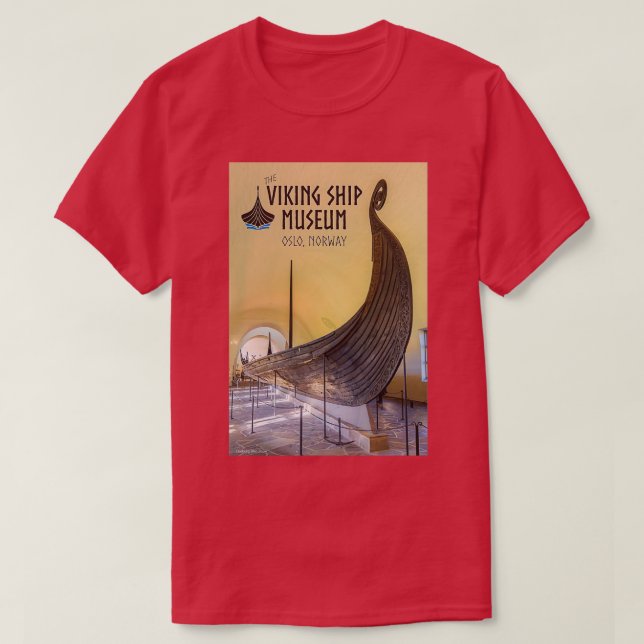 The Viking Ship Museum Travel Poster T-Shirt (Design Front)