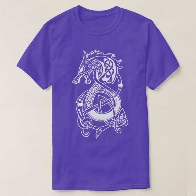The Viking Wolf Fenrir White T-Shirt (Design Front)