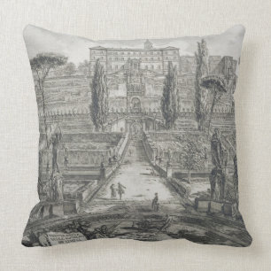 The Villa d'Este at Tivoli (engraving) Throw Pillow