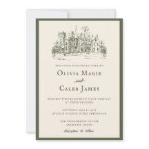 The Villa: Olive and Ivory Wedding Invitation