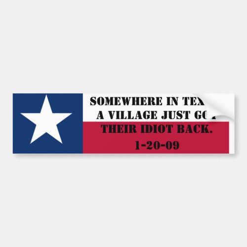 The Village Idiot goes home Bumper Sticker
