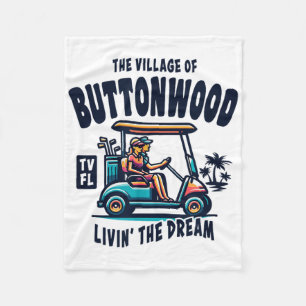 The Village Of Buttonwood Golf Cart Design Fleece Blanket